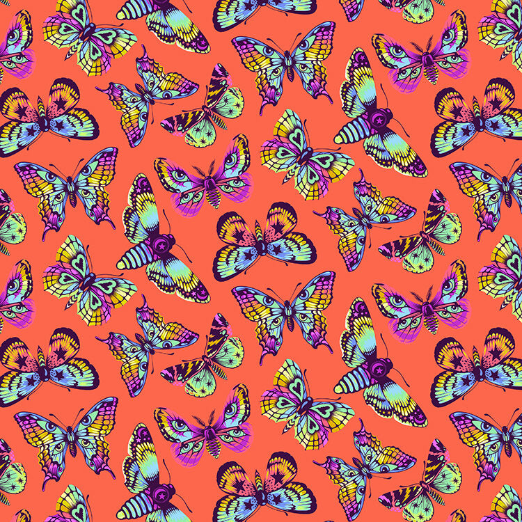 Tula Pink - Daydreamer - Butterfly Kisses - Papaya