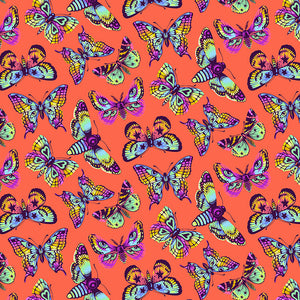 Tula Pink - Daydreamer - Butterfly Kisses - Papaya